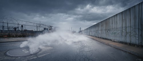USA, Michigan, Detroit, Abandoned industrial district