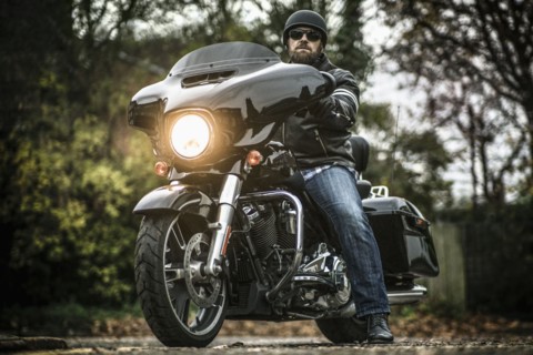 United Kingdom, London, Motorcyclist on road