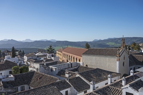 Spain, Ronda, Townscape and Sierra de Grazalema