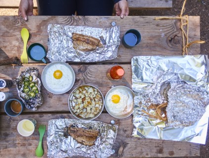 Breakfast at camping