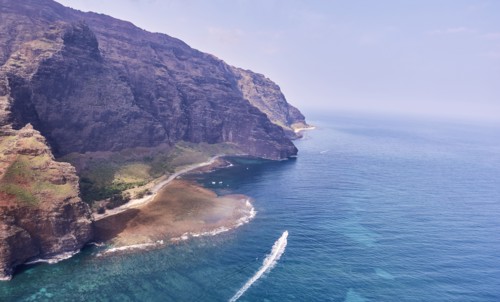 USA, Hawaii, Kauai, Na Pali, Aerial view of Na Pali Coast