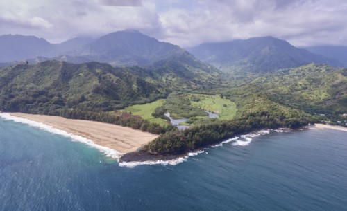 USA, Hawaii, Kauai, Aerial view of Na Pali Coast