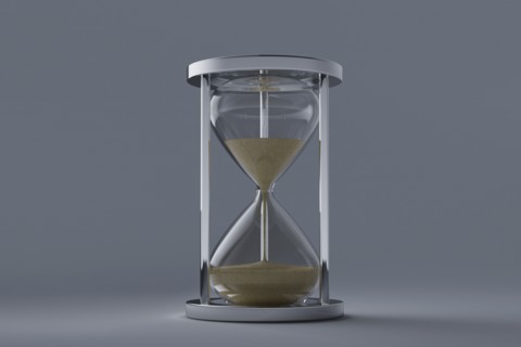 Studio shot of hourglass