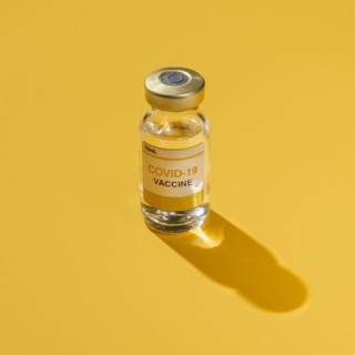 Studio shot of vial with Covid-19 vaccine