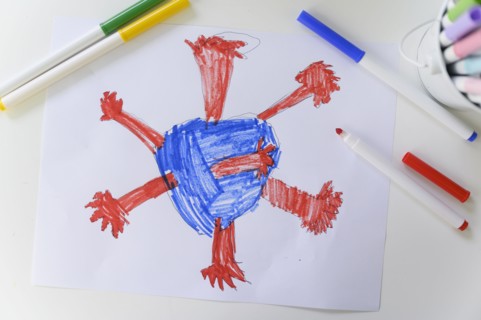Drawing of coronavirus