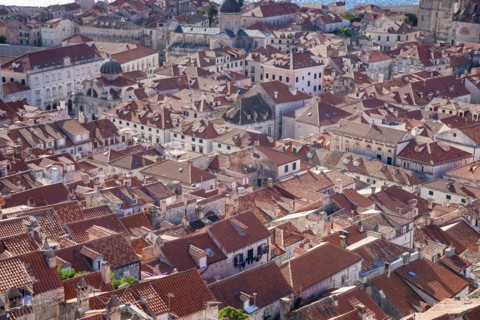 Croatia, Dubrovnik, Elevated view of red roofs