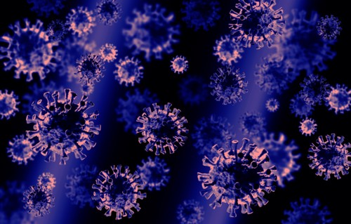Digitally generated image of coronavirus