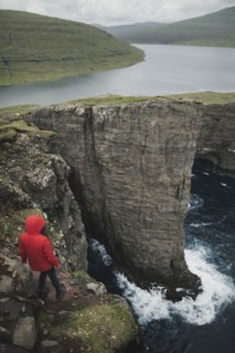 Denmark, Faroe Islands, Sorvagsvatn lake