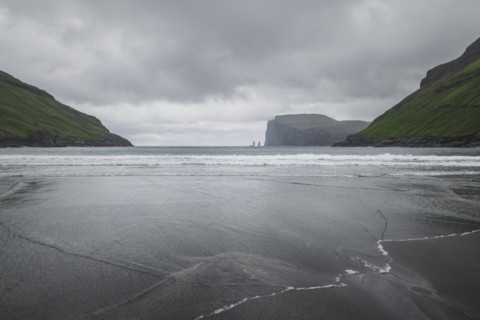 Denmark, Beach in foggy day,