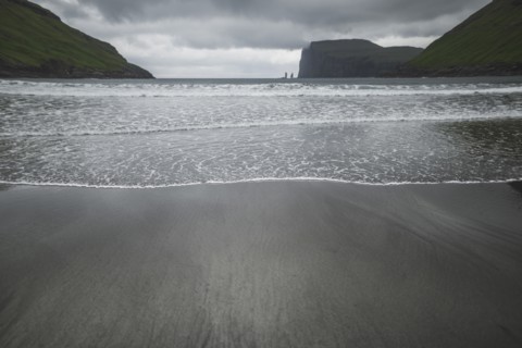 Denmark, Beach in foggy day,