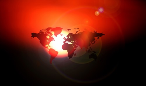 World map against light,,
