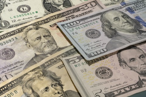 Close up of US paper currency