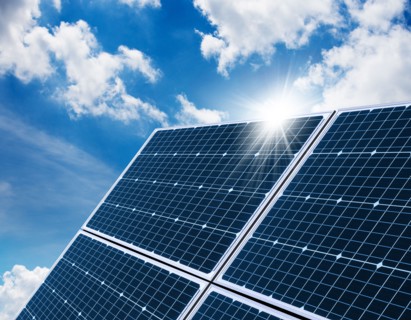 Sun reflecting in solar panel,,