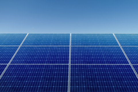 Solar panel and blue sky,,