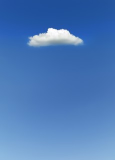 Single cloud in blue sky,,