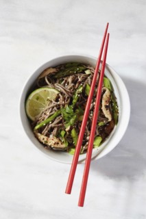 Asian meal in bowl with chopsticks,,