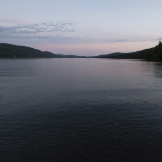 USA, Otsego Lake at dusk,