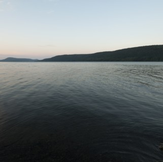 USA, Otsego Lake at dusk,