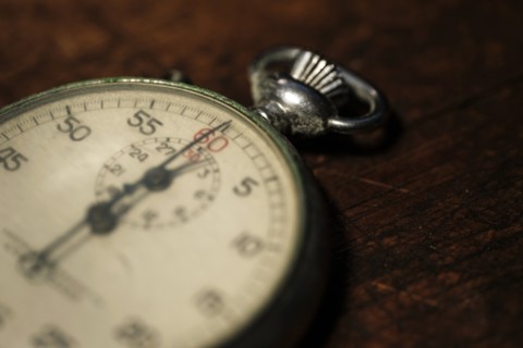 Close-up of antique stop watch