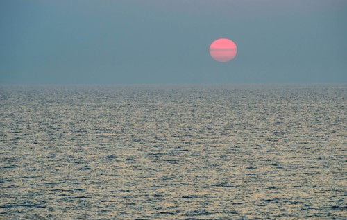 Sunset over Mediterranean sea