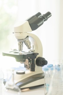 Microscope in laboratory