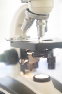 Microscope in laboratory