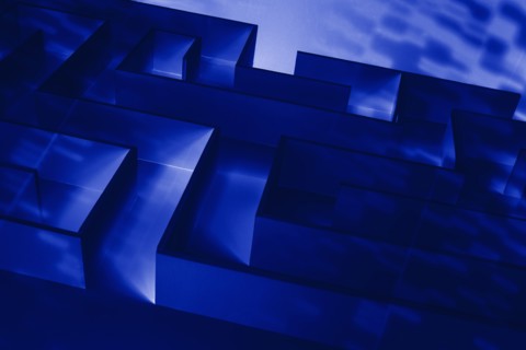 Abstract background with blue maze
