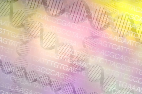 DNA helix on pastel background