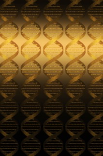 DNA helixes on gold background
