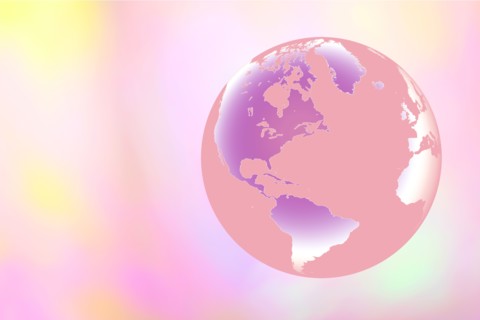 Globe on pastel background