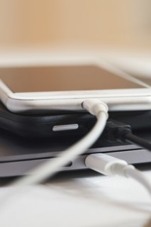 Close up of smartphone charging