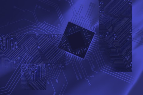 Abstract blue pattern with circuit board