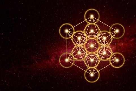 Metatron Cube against abstract background