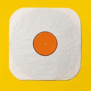 Vintage record on yellow background