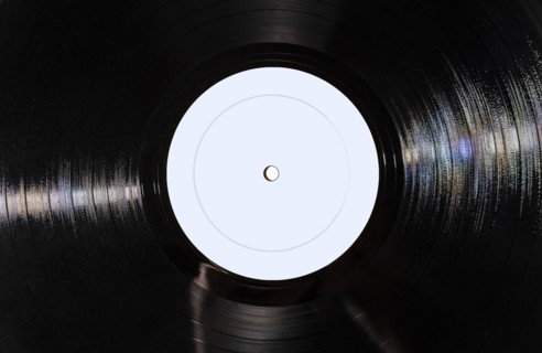 Close-up of vintage record