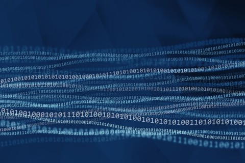 Binary code on blue background