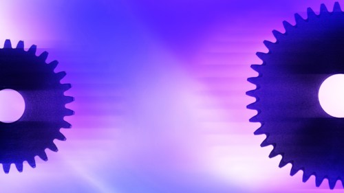 Cog wheels on purple background