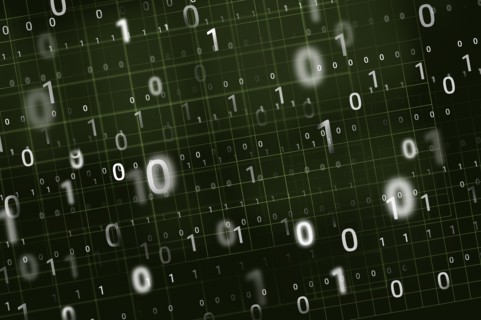 Binary code on green background