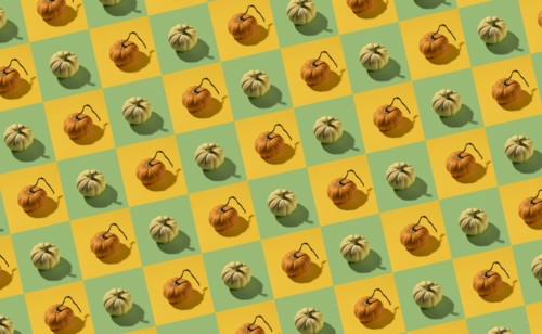 Full frame pattern with pumpkins