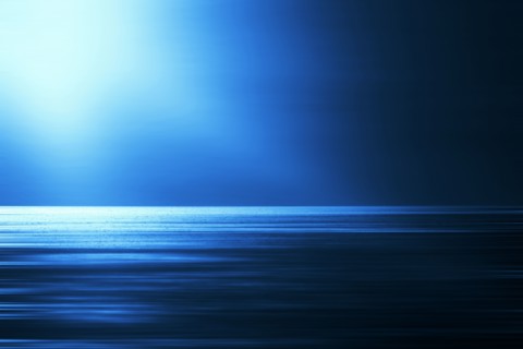 Sea with blue night sky