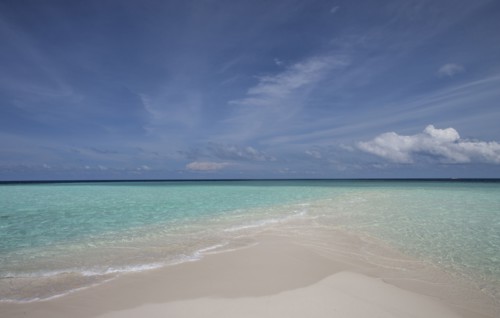 Maldives, Beach and turquoise Indian ocean
