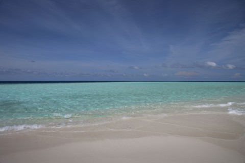 Maldives, Beach and turquoise Indian ocean