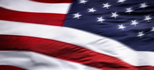 Close-up of American flag