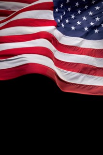 Studio shot of American flag