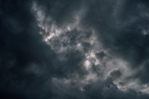 Gray storm clouds on sky
