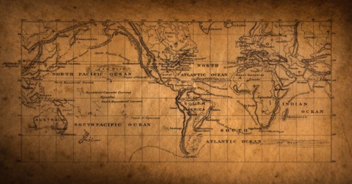 19th century map of the world