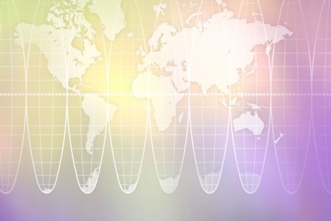World map and cartographic grid