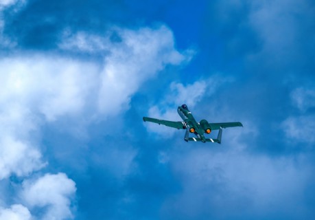 Fairchild Republic A-10 Thunderbolt II flying against sky