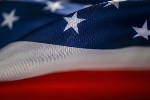 Close-up of American flag