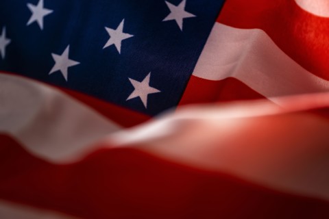 Close-up of American flag